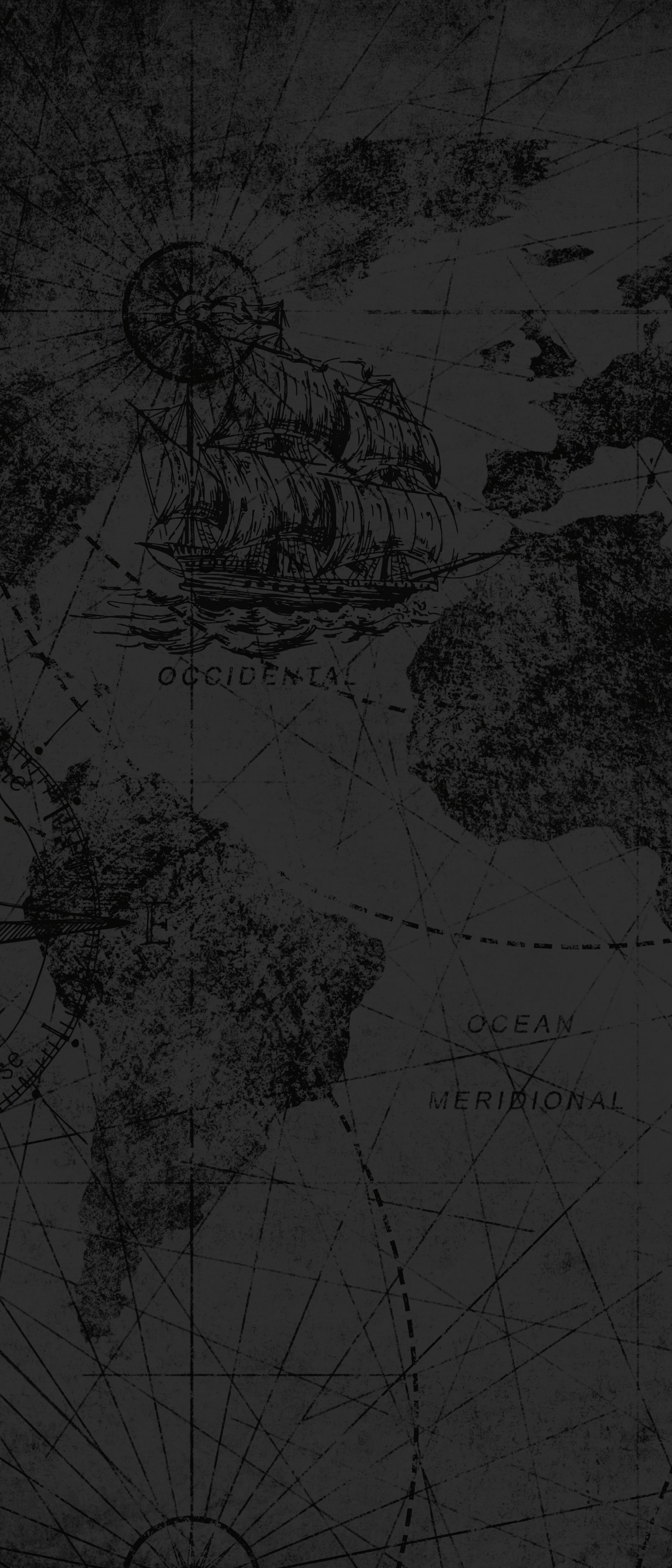 Schwarze Zeichnung einer Weltkarte